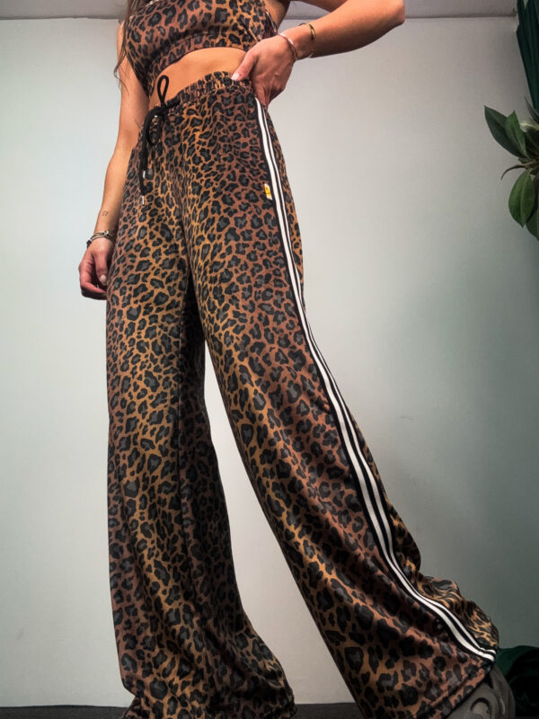 Fashion Limousine | Golden Brown Leopard Print Velvet Pants Angie