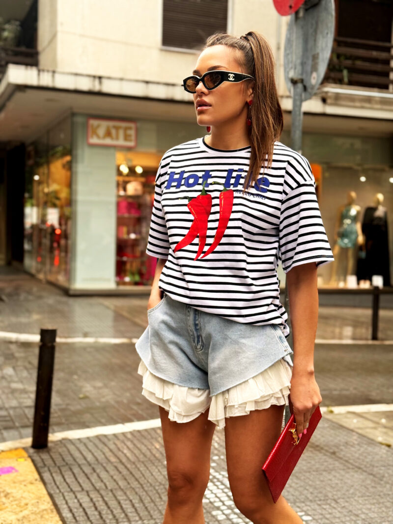 Hot Life Striped T-Shirt - Image 4