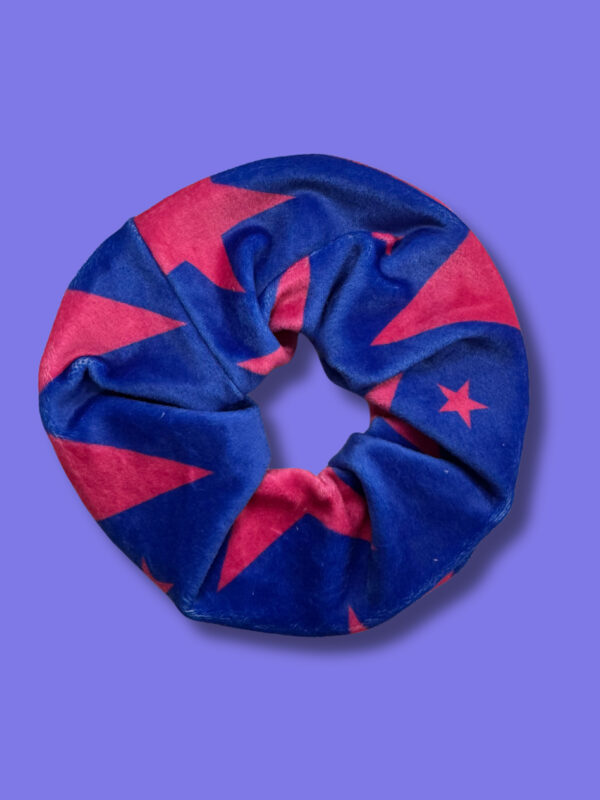 Scrunchie Daisy Electric Blue Stars Print