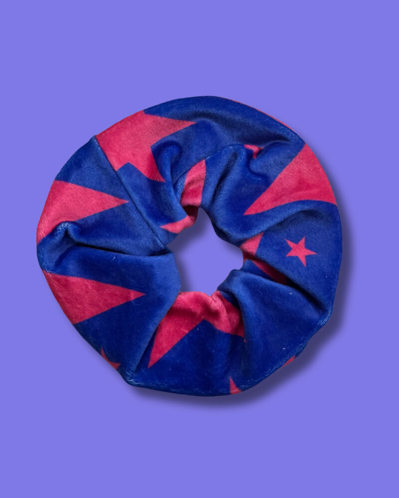 Scrunchie Daisy Electric Blue Stars Print