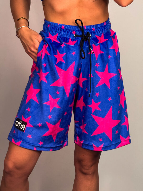 Βερμούδα Βελουτέ Amyra Electric Blue Stars Print