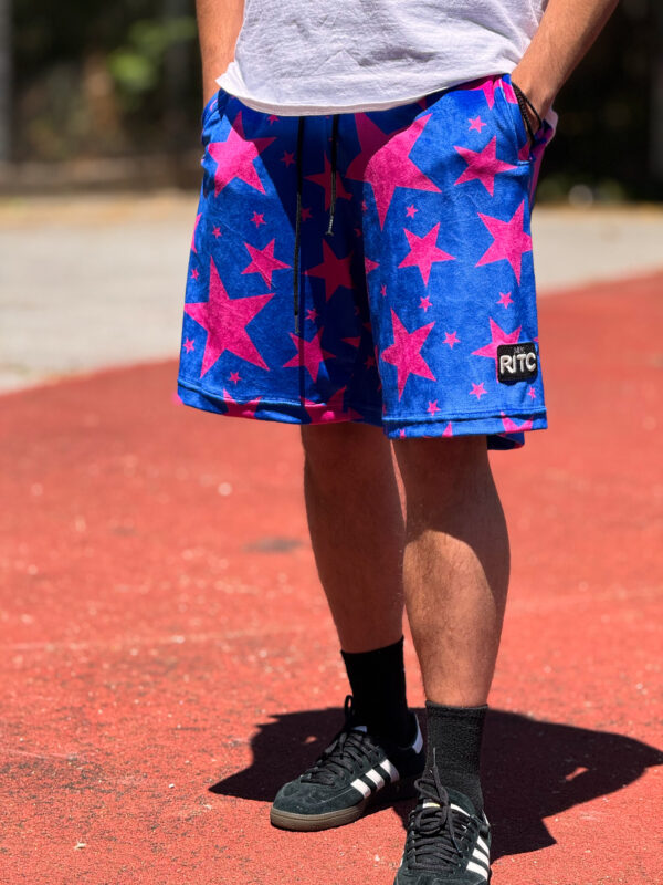 Βελουτέ Βερμούδα Logan Electric Blue Stars Print