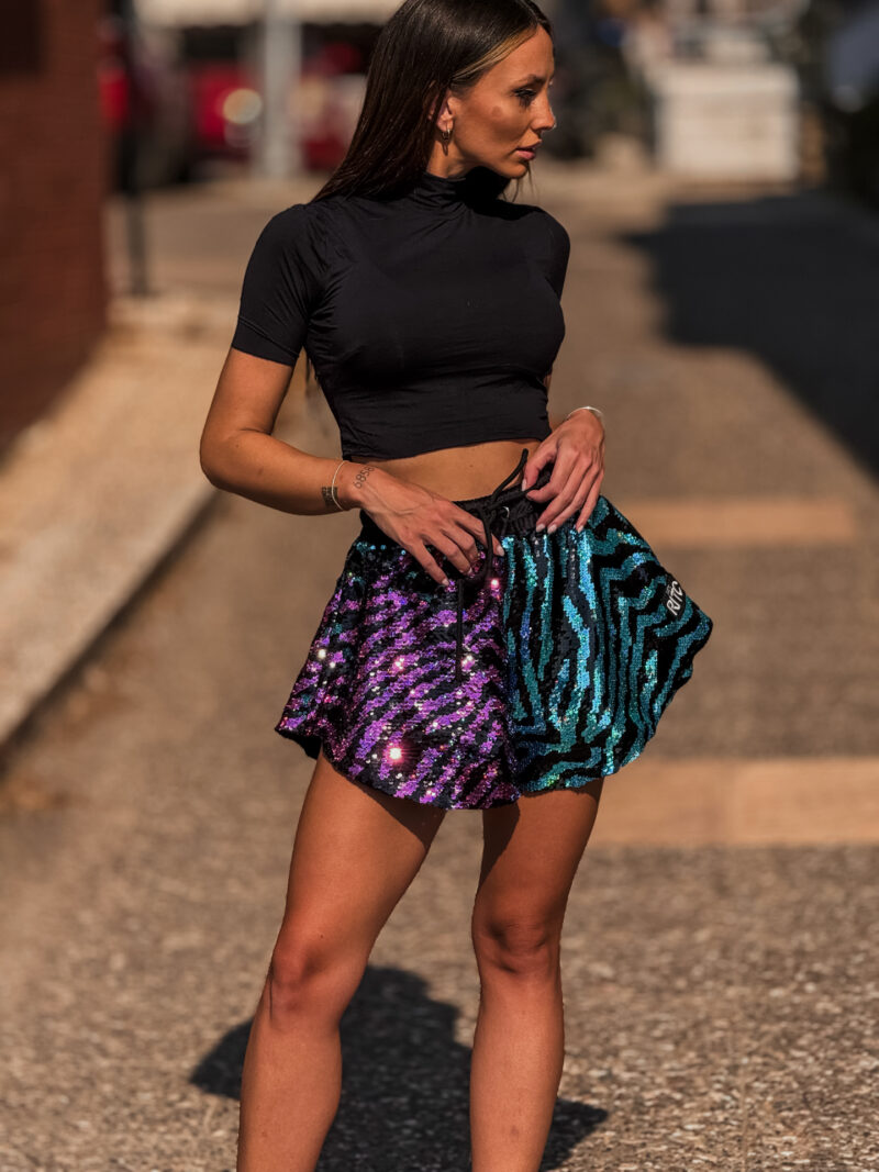 Shorts Παγιέτα Ruby Pink and Blue Waves – LIMITED EDITION - Image 8