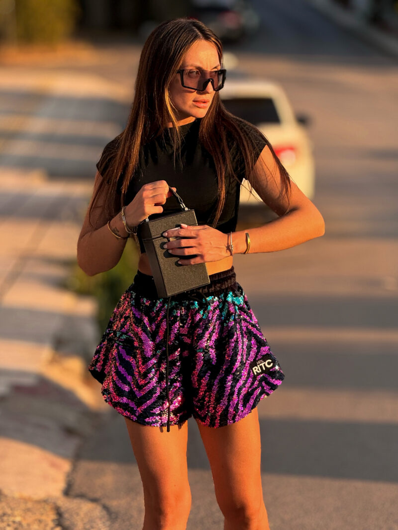 Shorts Παγιέτα Ruby Pink Waves – LIMITED EDITION - Image 3