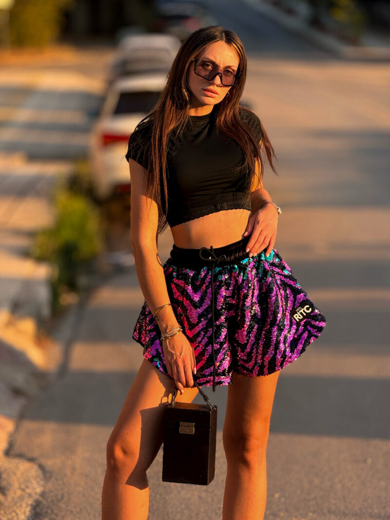 Shorts Παγιέτα Ruby Pink Waves – LIMITED EDITION - Image 4