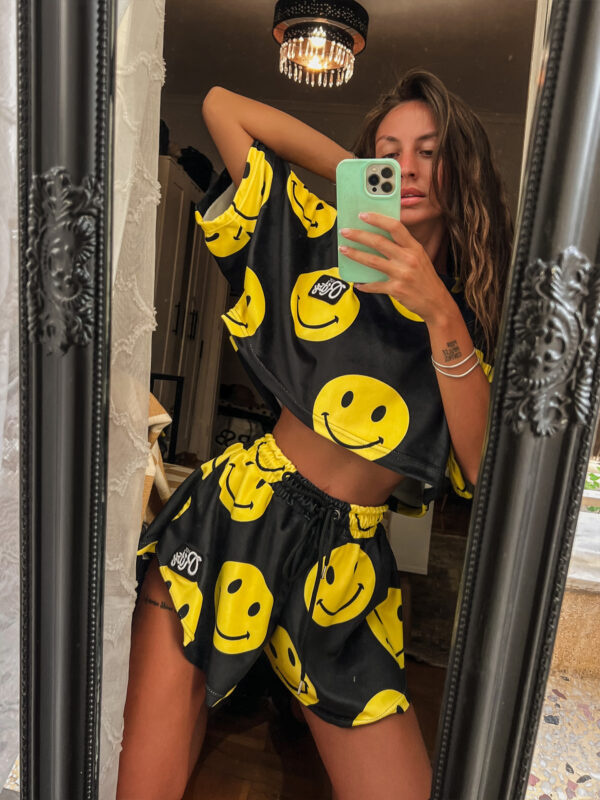 Βελουτέ Σετ Shorts Greta Smilies Print