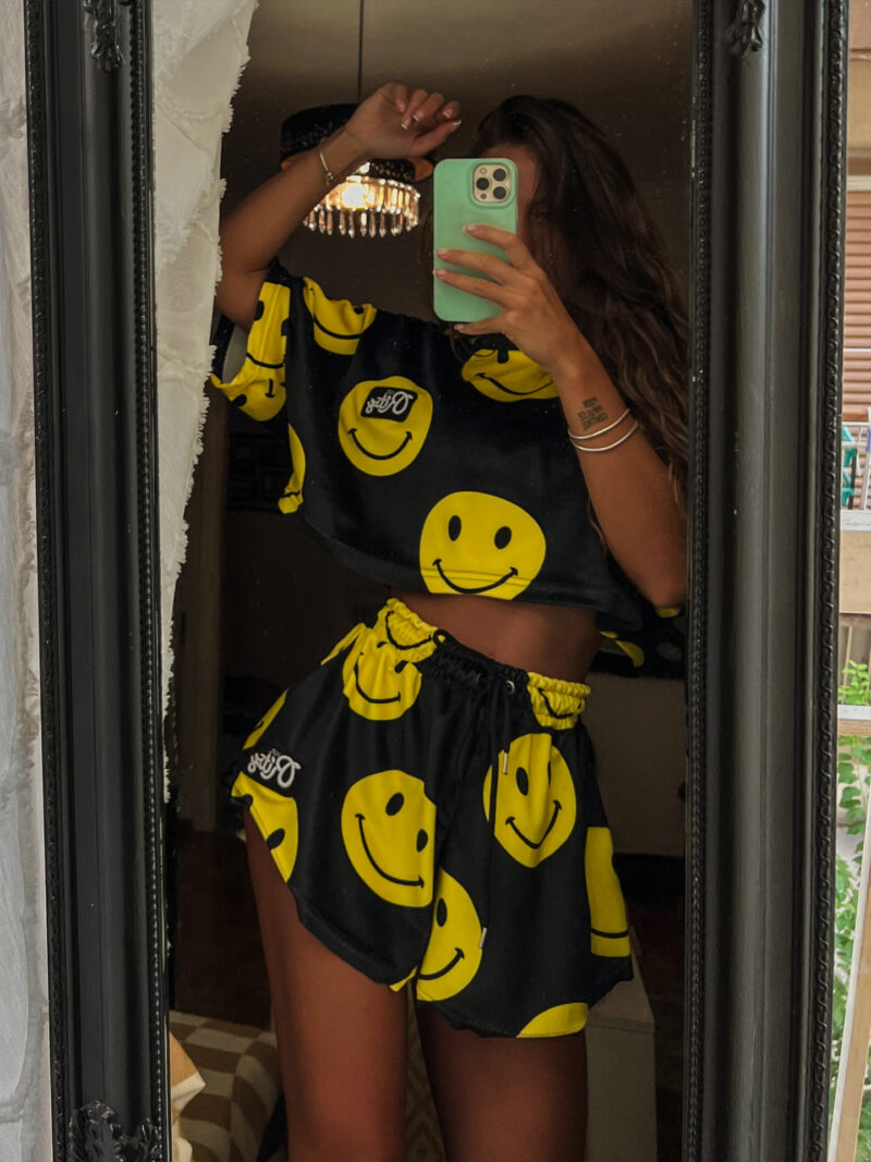 Βελουτέ Σετ Shorts Greta Smilies Print - Image 2