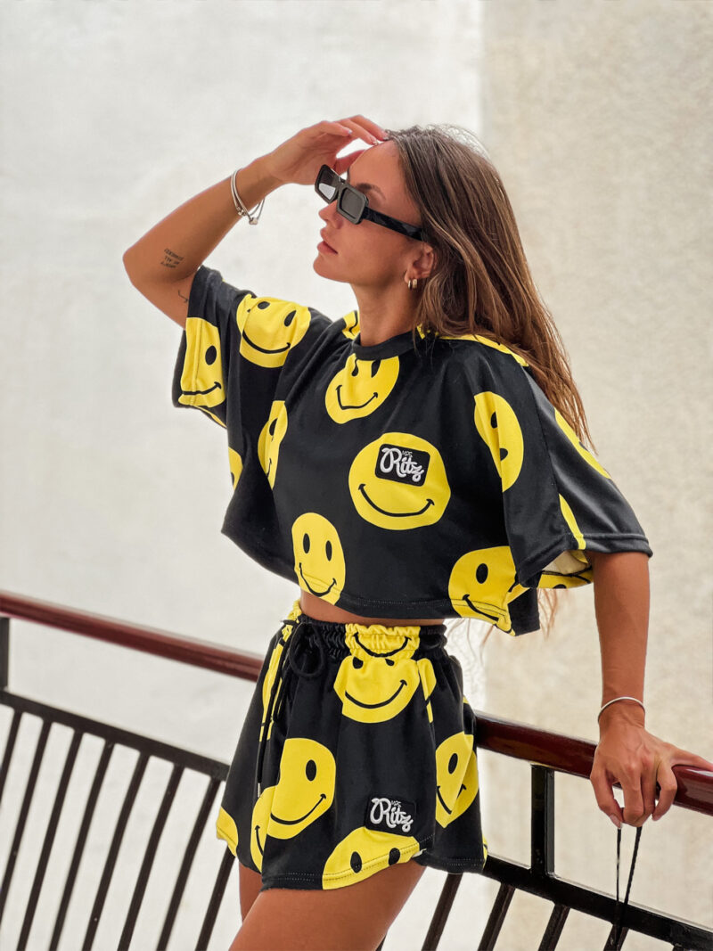 Βελουτέ Σετ Shorts Greta Smilies Print - Image 6