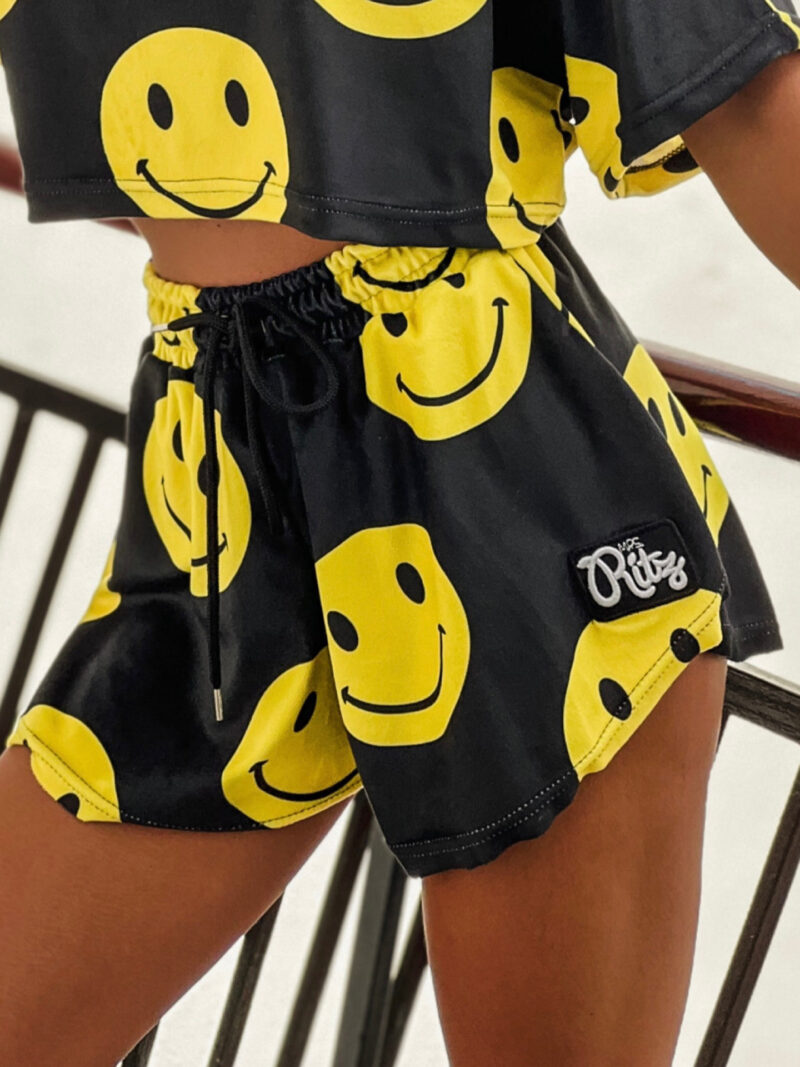 Βελουτέ Shorts Melody Smilies Print - Image 3