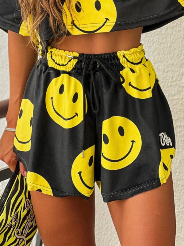 Βελουτέ Shorts Melody Smilies Print