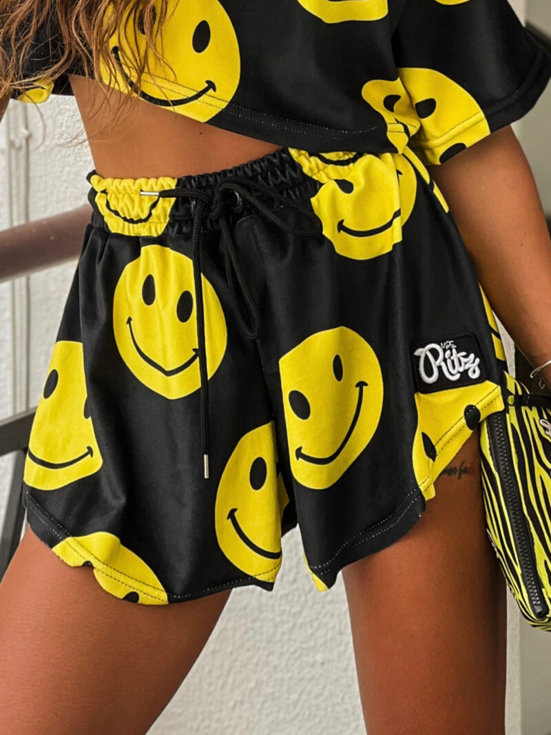 Βελουτέ Shorts Melody Smilies Print - Image 2