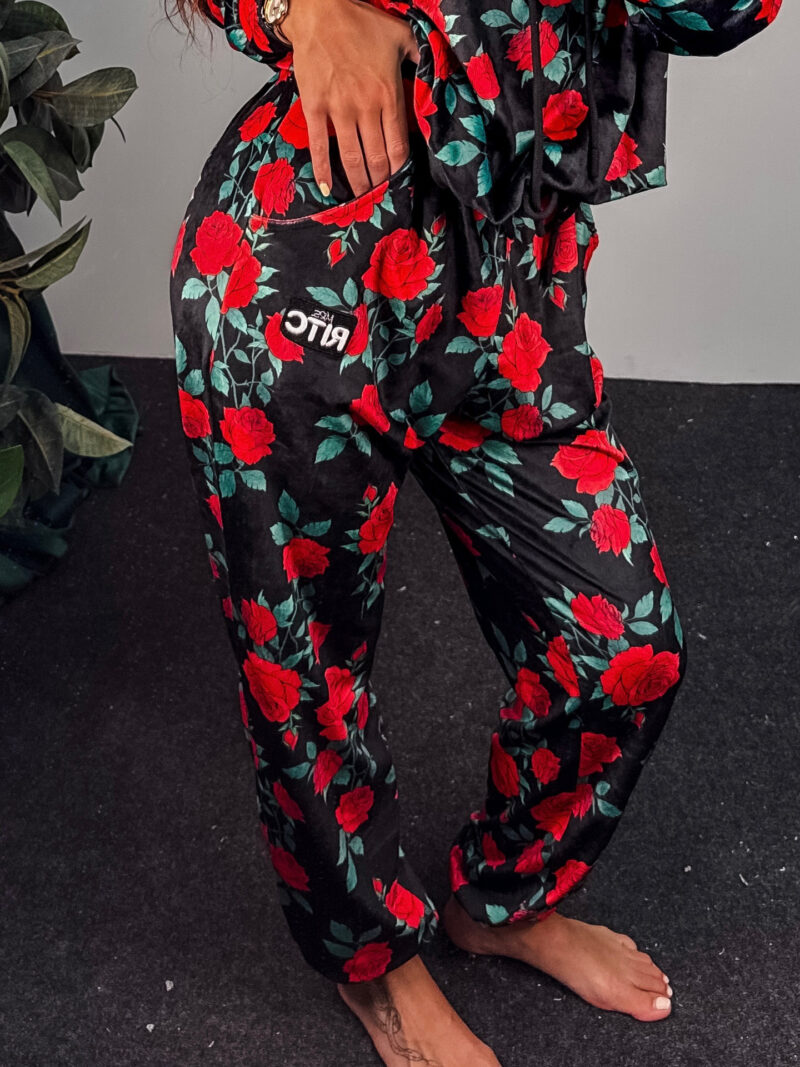 Βελουτέ Παντελόνι Raina Roses Print