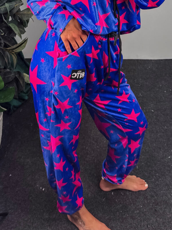 Βελουτέ Παντελόνι Raina Electric Blue Stars Print