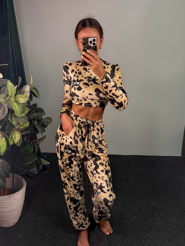 Βελουτέ Σετ Nina Beige Cow Print