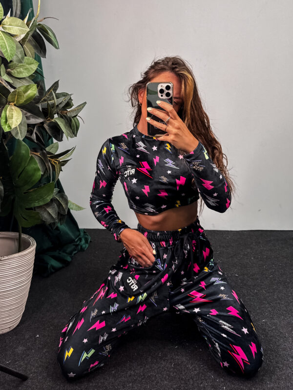 Βελουτέ Σετ Nina Black Thunders Print