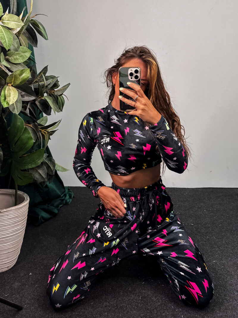 Βελουτέ Σετ Nina Black Thunders Print