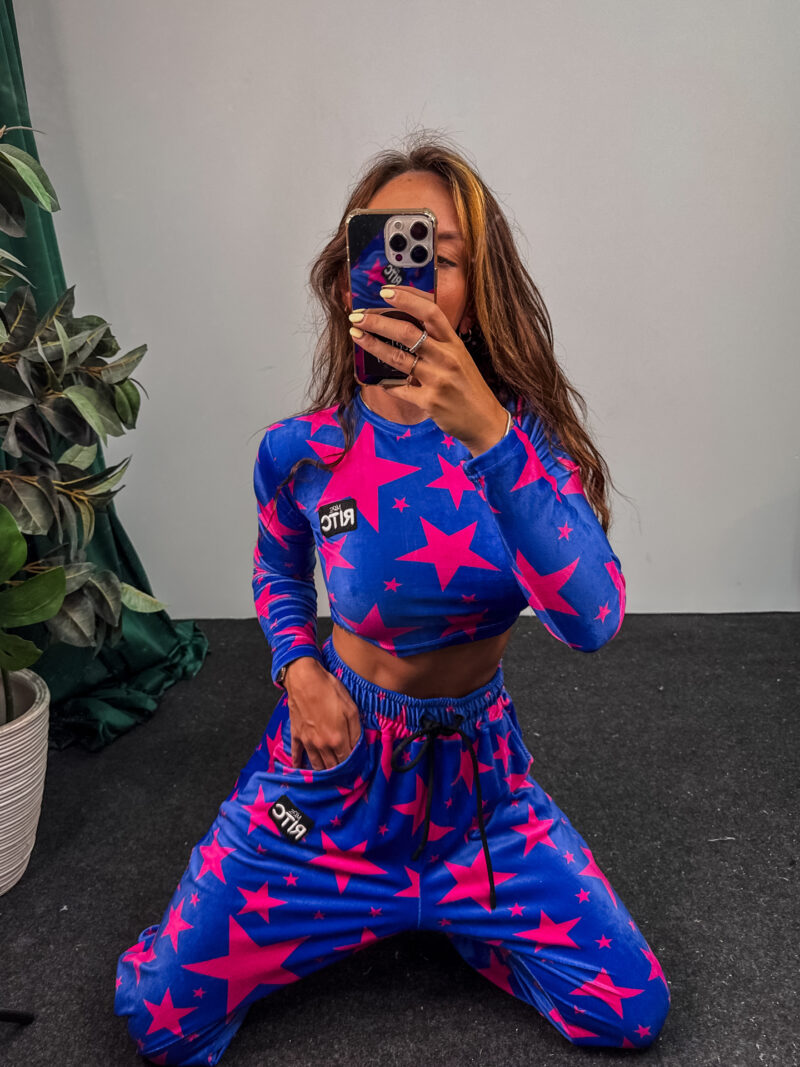 Βελουτέ Σετ Nina Electric Blue Stars Print - Image 3