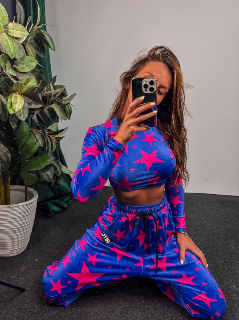 Βελουτέ Σετ Nina Electric Blue Stars Print - Image 2