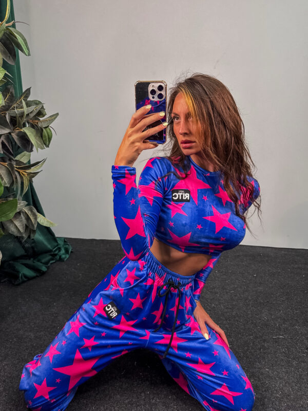 Βελουτέ Σετ Nina Electric Blue Stars Print