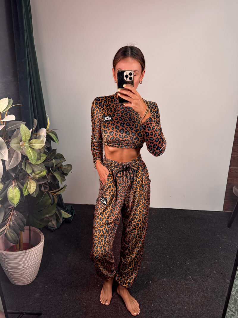 Βελουτέ Σετ Nina Golden Brown Leopard Print - Image 6