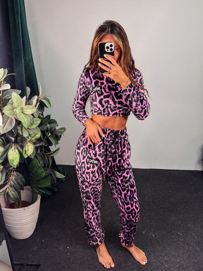 Βελουτέ Σετ Nina Pink Leopard Print - Image 2