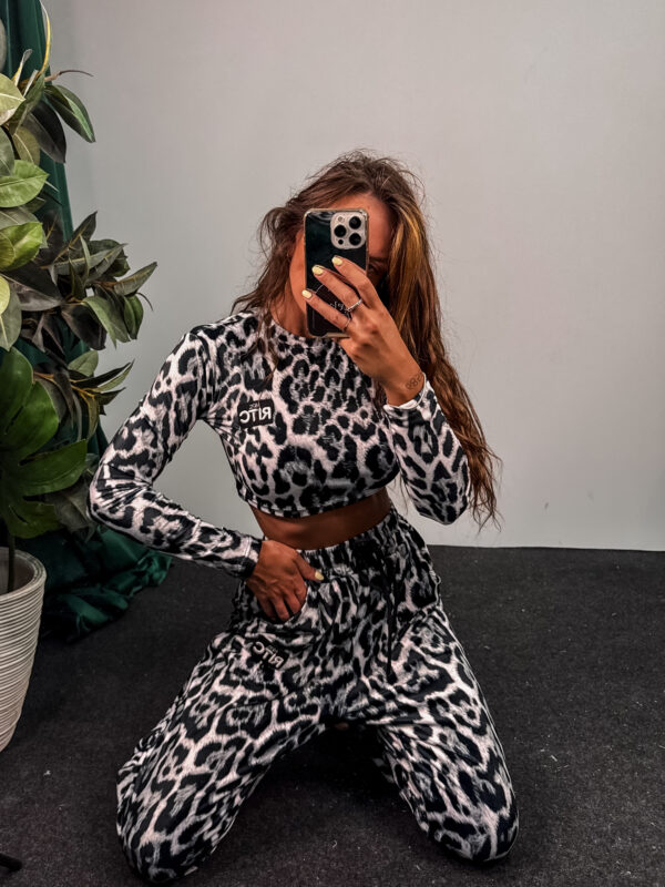 Βελουτέ Σετ Nina White Leopard Print
