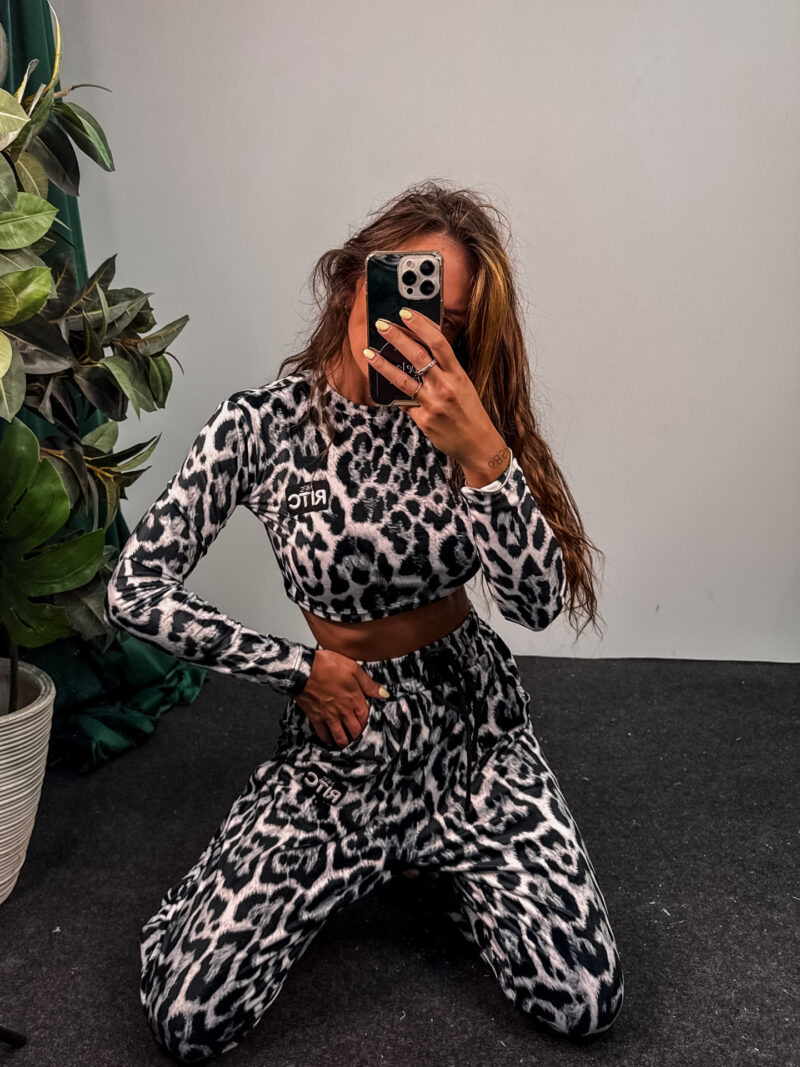 Βελουτέ Σετ Nina White Leopard Print