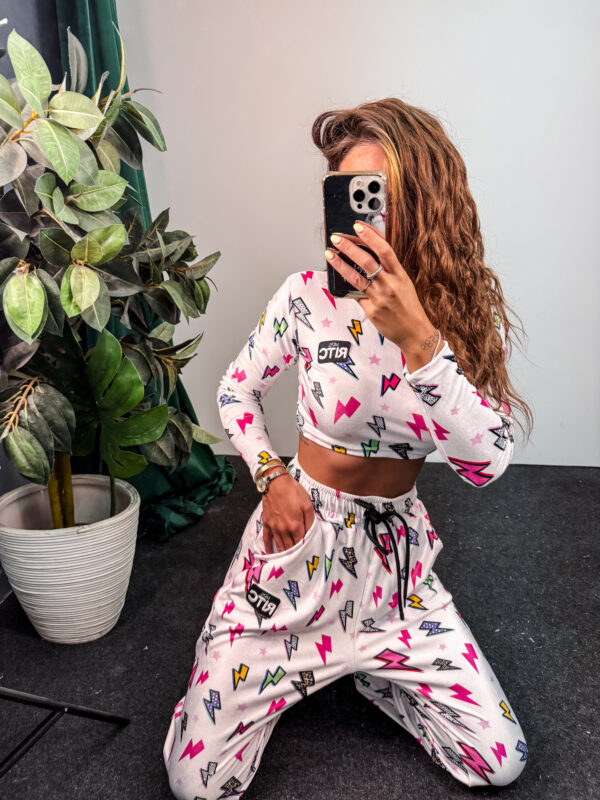 Βελουτέ Σετ Nina White Thunders Print