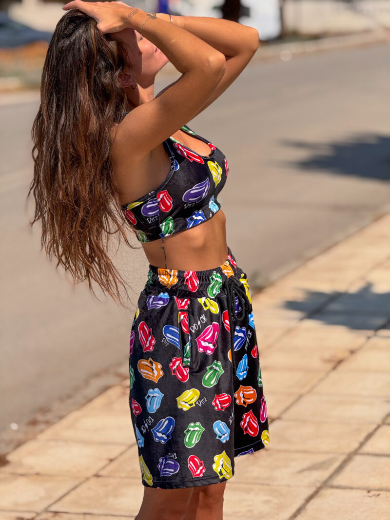Βελουτέ Σετ Ruthie Black Tongues Print - Image 7