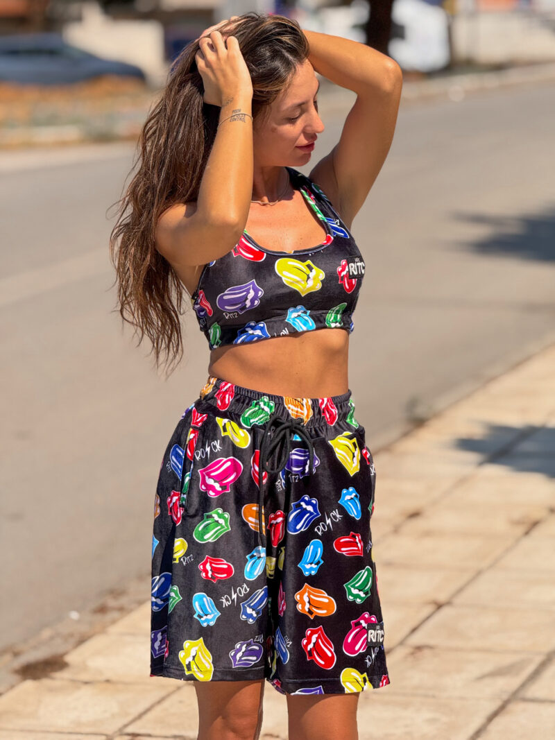 Βελουτέ Σετ Ruthie Black Tongues Print - Image 5