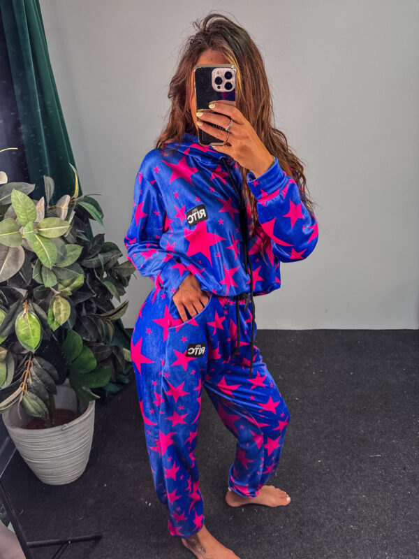 Βελουτέ Σετ Trinity Electric Blue Stars Print