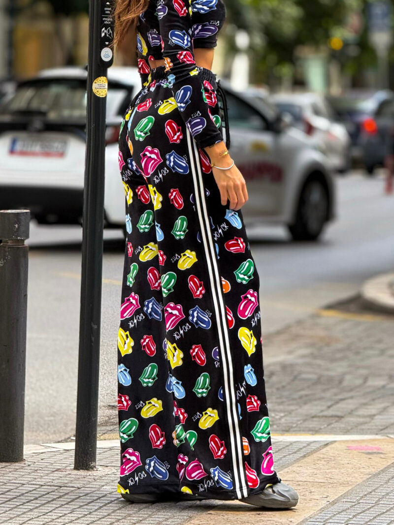Fashion Limousine | Black Tongues Print Velvet Set Angie - Image 3
