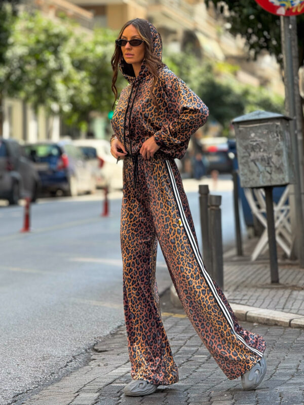 Fashion Limousine | Golden Brown Leopard Print Velvet Set Angie
