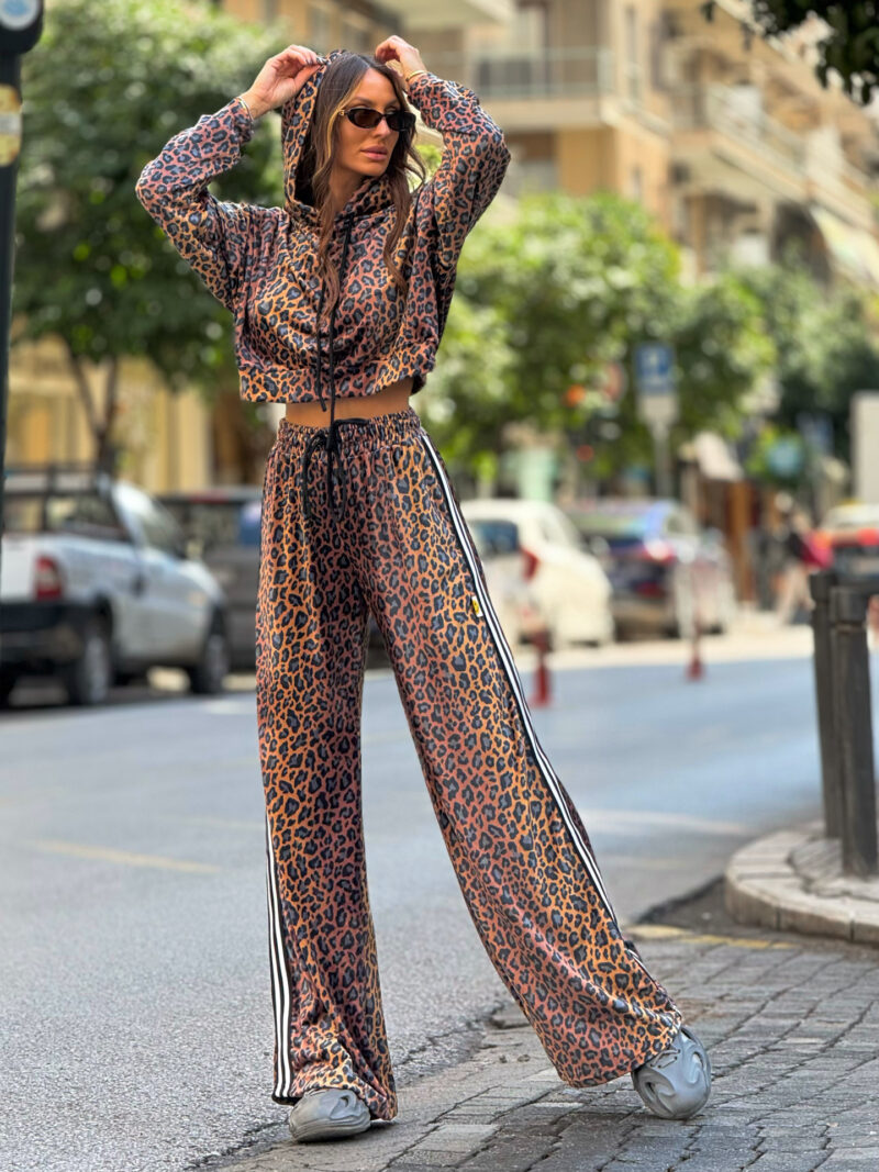 Fashion Limousine | Golden Brown Leopard Print Velvet Set Angie - Image 2