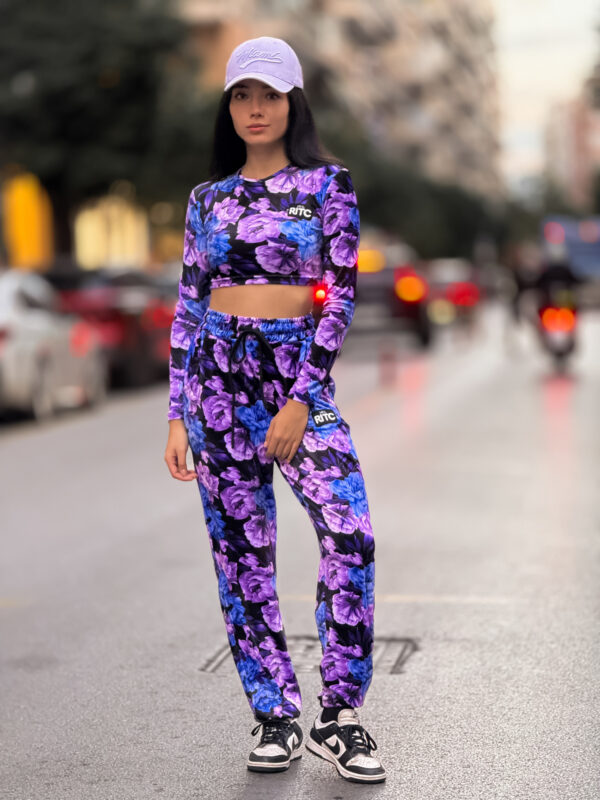 Βελουτέ Σετ Nina Blue Lilac Floral Print