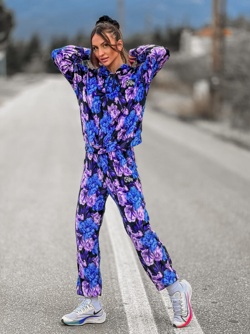 Βελουτέ Σετ Celeste Blue Lilac Floral Print - Image 2