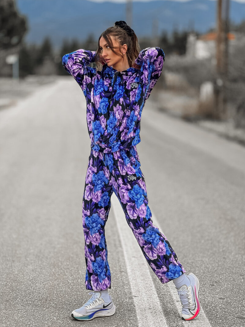 Βελουτέ Σετ Celeste Blue Lilac Floral Print - Image 3