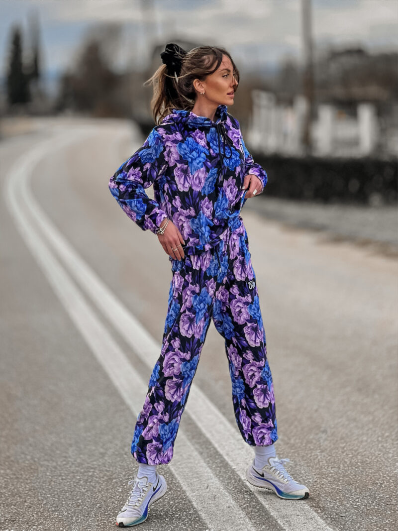 Βελουτέ Σετ Celeste Blue Lilac Floral Print - Image 4