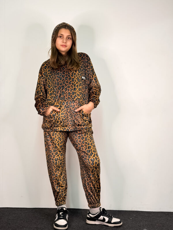 Παιδικό Βελουτέ Σετ Ariel Golden Brown Leopard Print