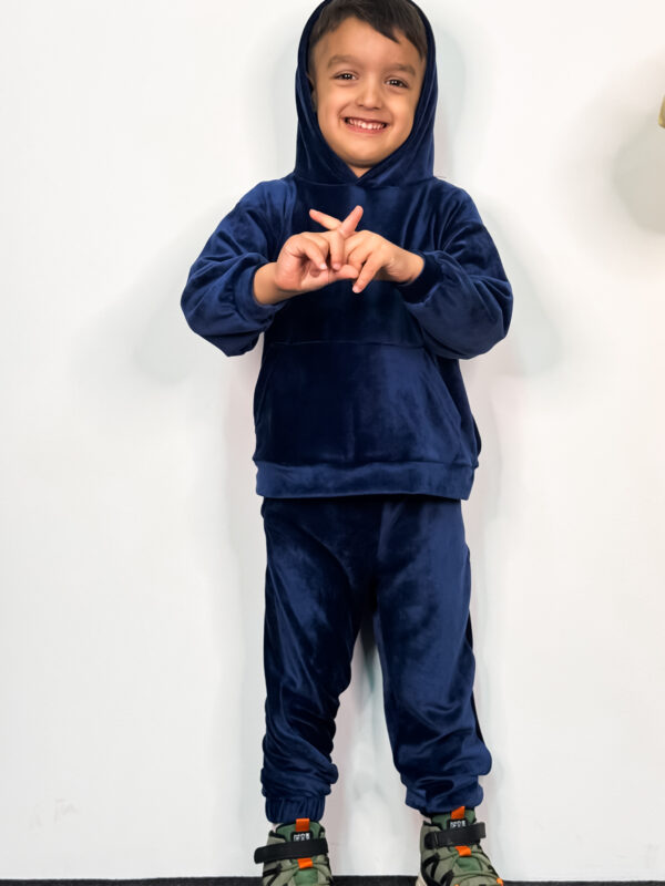 Παιδικό Βελουτέ Σετ Ariel Navy Blue