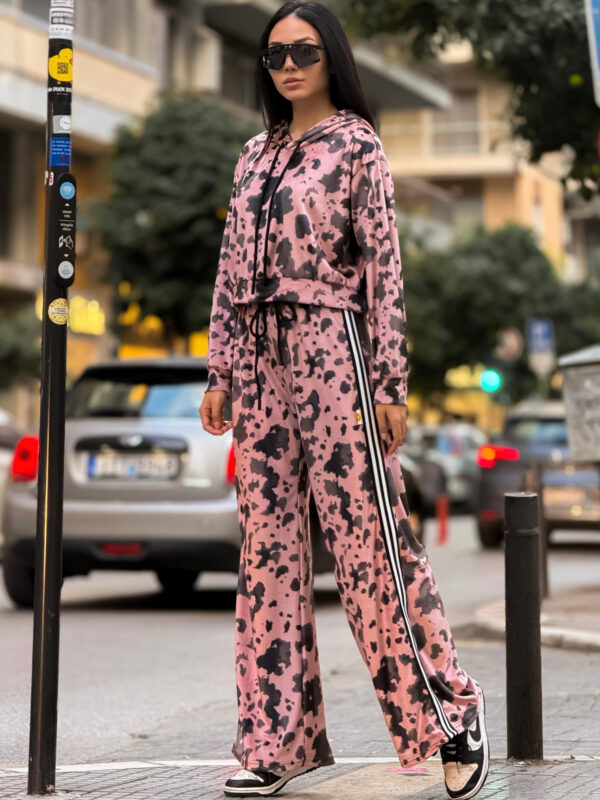 Fashion Limousine | Pink Cow Print Velvet Set Angie