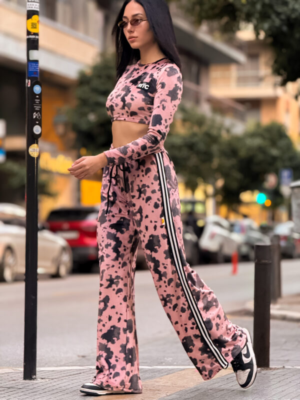 Fashion Limousine | Pink Cow Print Velvet Set Gemma