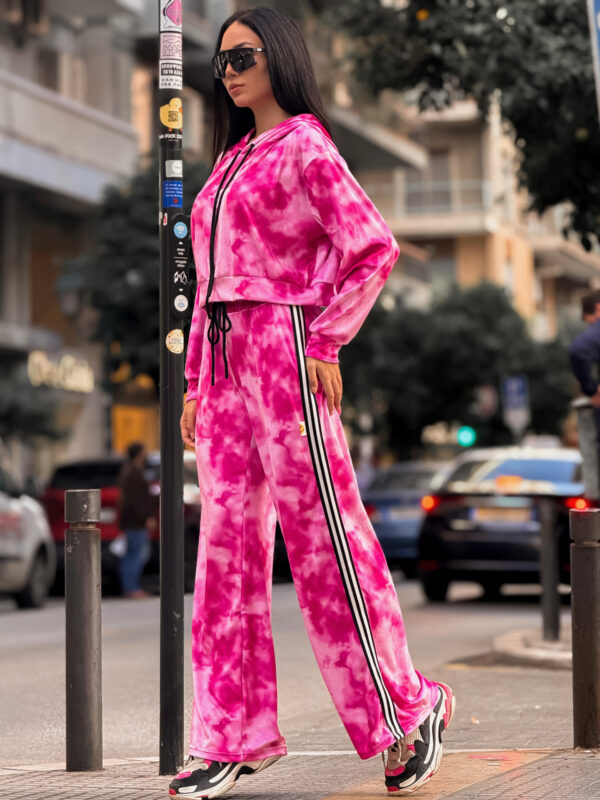 Fashion Limousine | Pink Tie Dye Print Velvet Set Angie