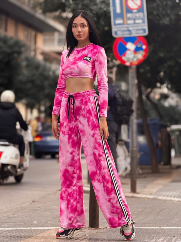 Fashion Limousine | Pink Tie Dye Print Velvet Set Gemma