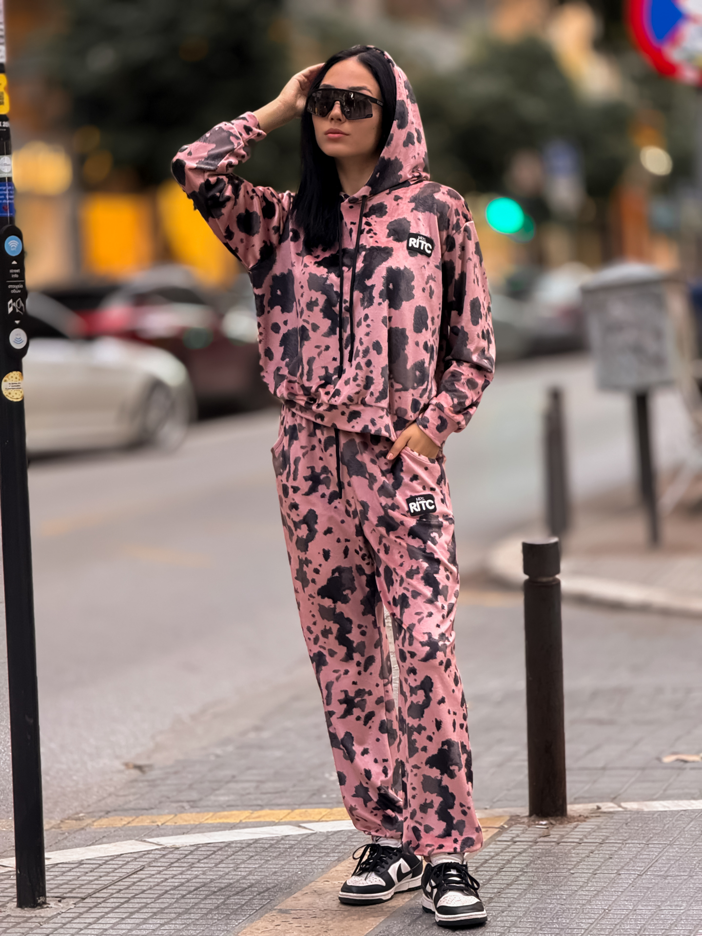 Βελουτέ Σετ Celeste Pink Cow Print - Image 4