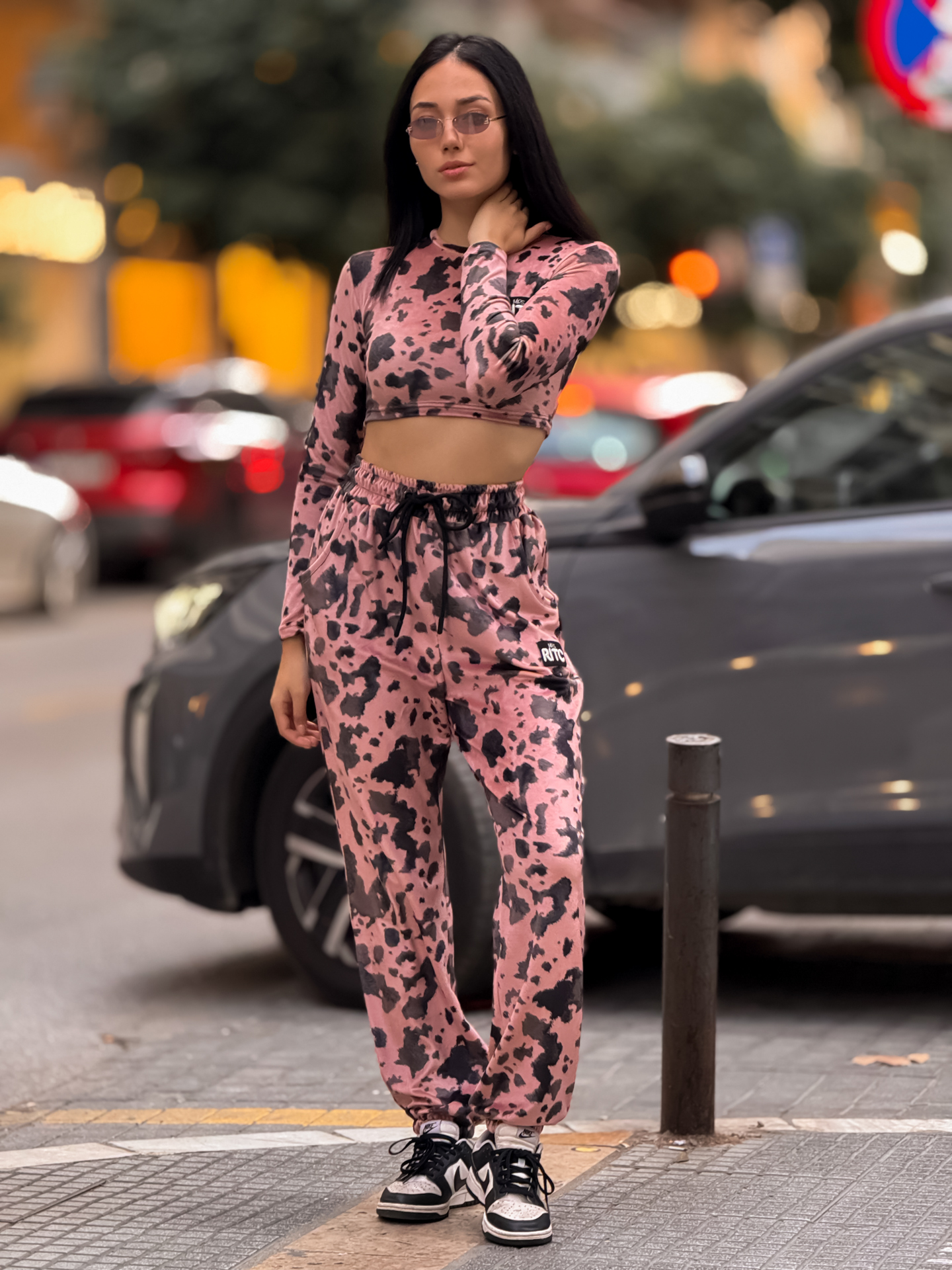 Βελουτέ Σετ Celeste Pink Cow Print - Image 6