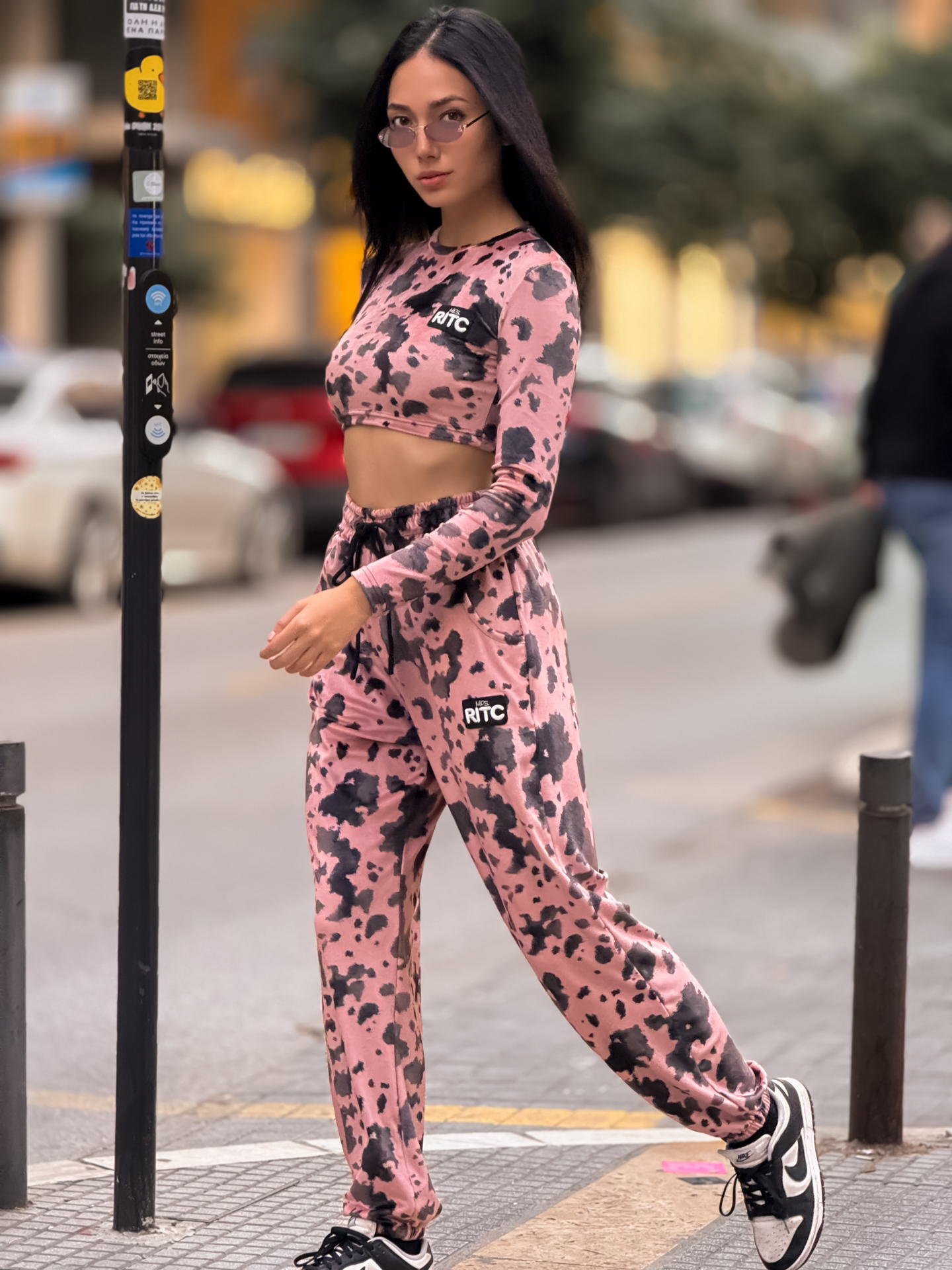 Βελουτέ Σετ Celeste Pink Cow Print - Image 7