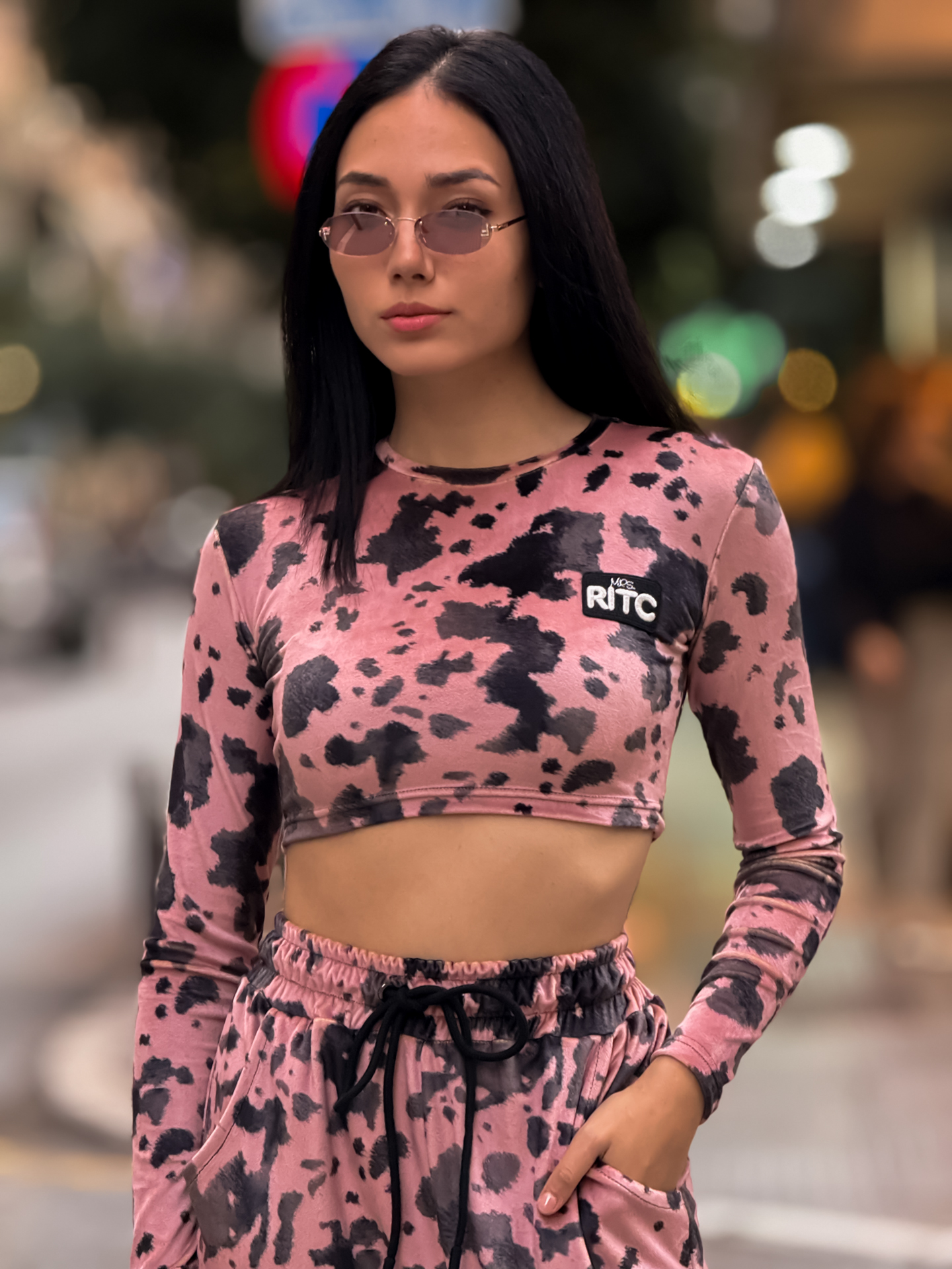 Βελουτέ Σετ Celeste Pink Cow Print - Image 8