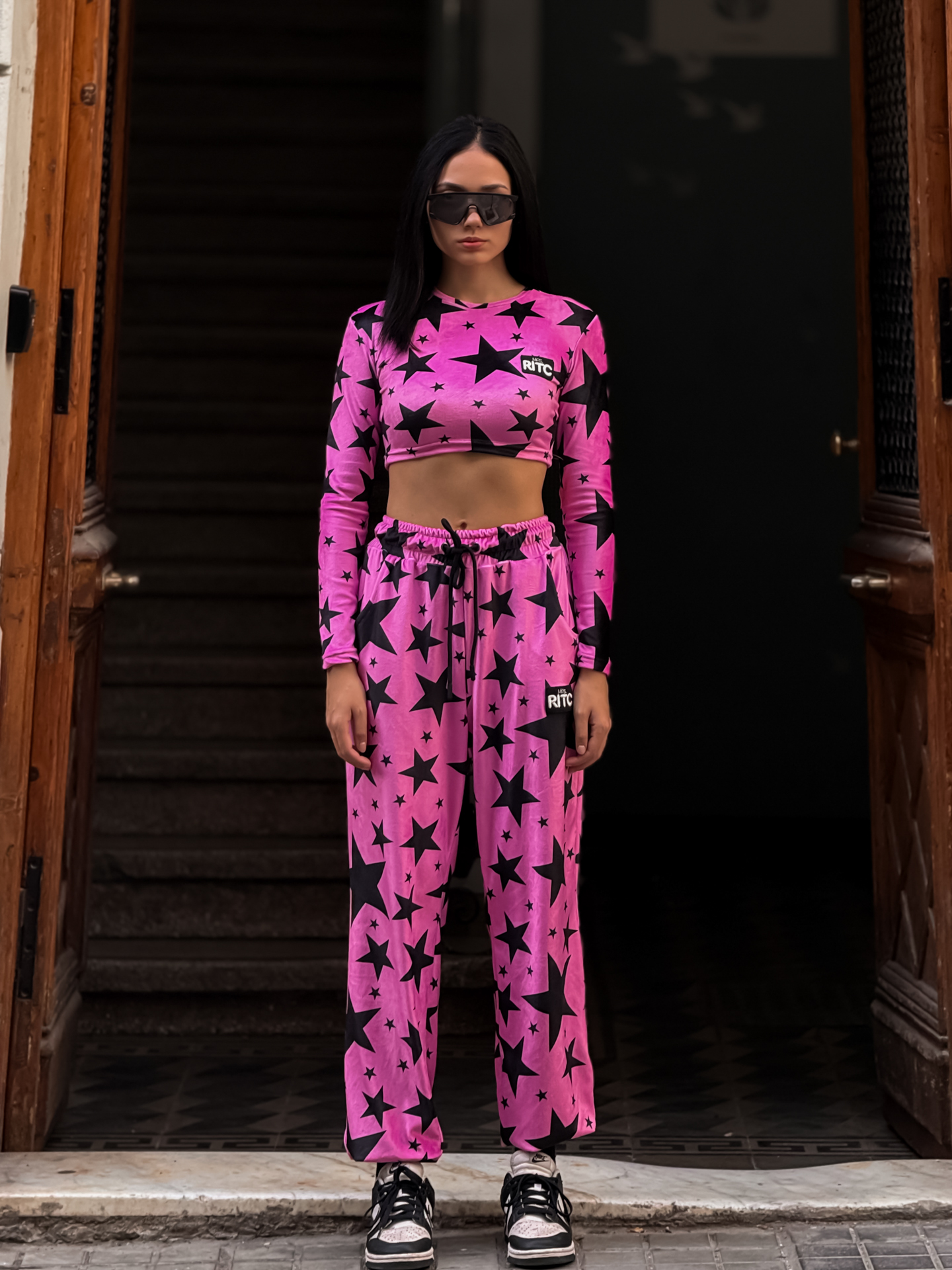 Βελουτέ Σετ Celeste Pink Stars Print - Image 5