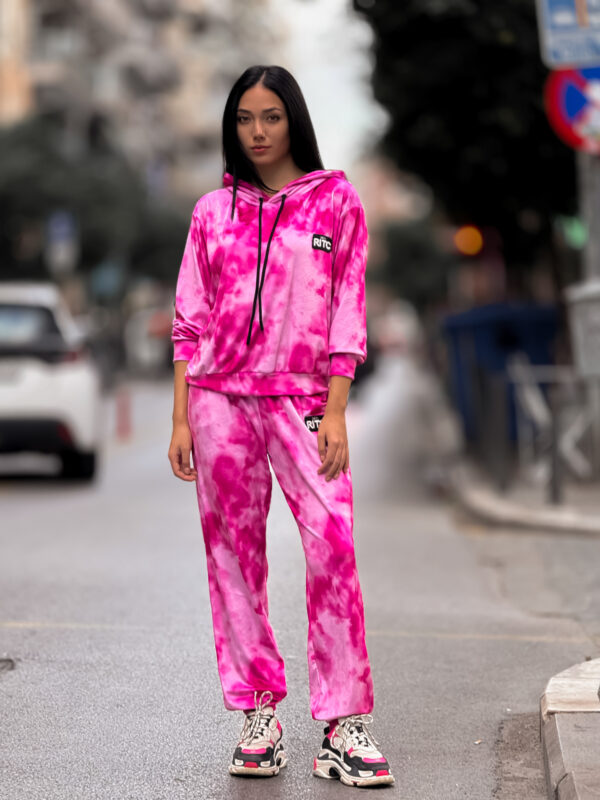 Βελουτέ Σετ Celeste Pink Tie Dye Print